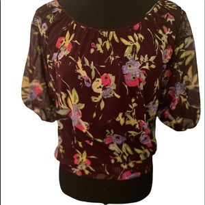 Express floral mesh blouse